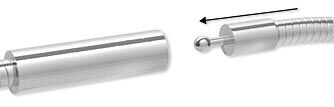 Pop clasp being inserted